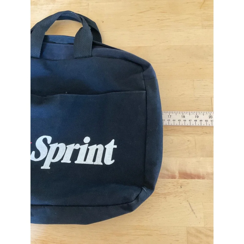 Vintage Sprint Logo Canvas Laptop Bag Briefcase Black Promotional Tech Case